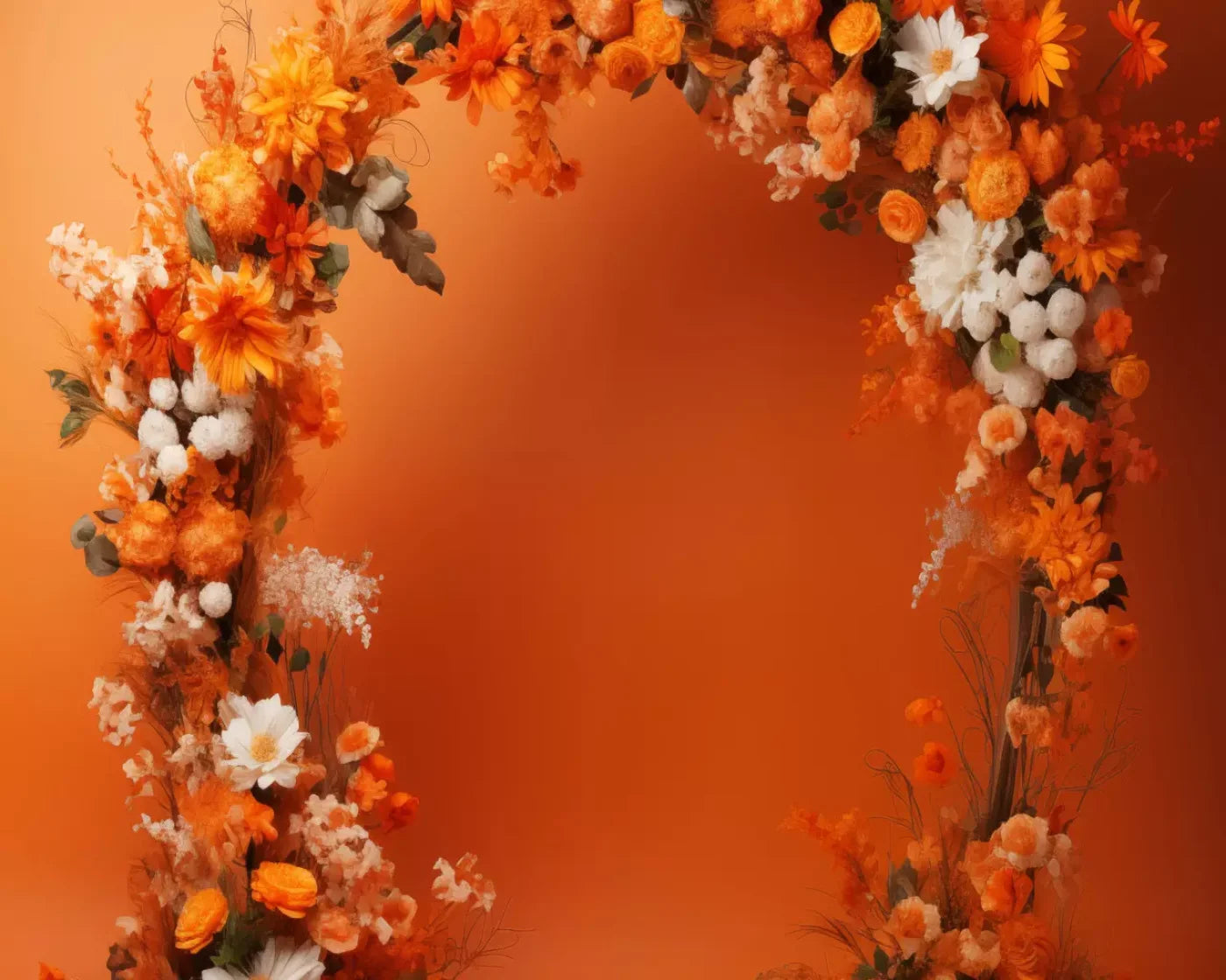 Orange Studio Floral Arch 10’X8’ Fleece (120 X 96 Inch) Backdrop