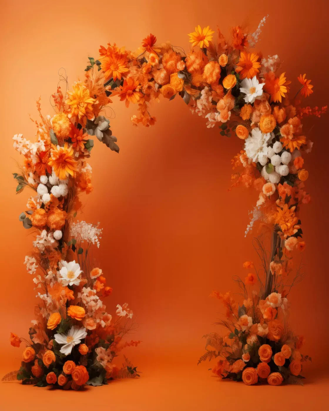 Orange Studio Floral Arch 8’X10’ Fleece (96 X 120 Inch) Backdrop