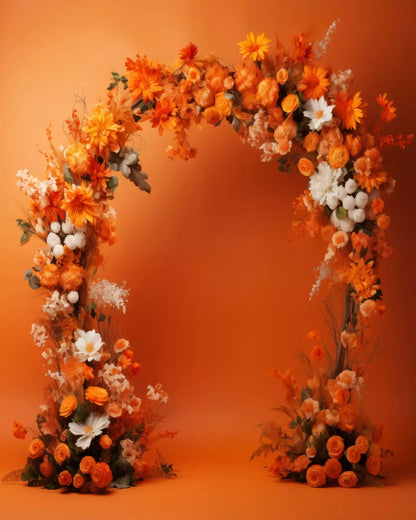Orange Studio Floral Arch 8’X10’ Fleece (96 X 120 Inch) Backdrop