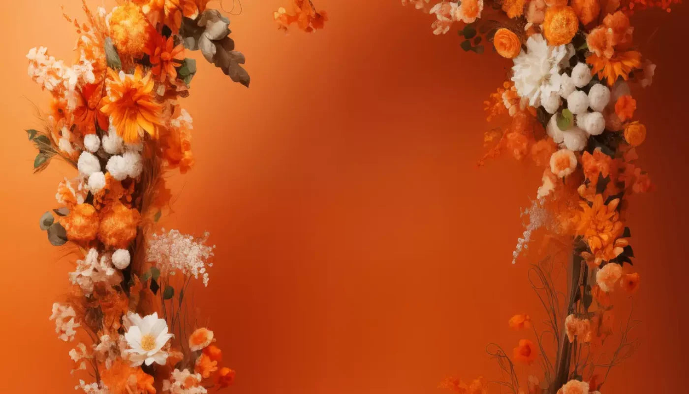 Orange Studio Floral Arch 14’X8’ Ultracloth (168 X 96 Inch) Backdrop