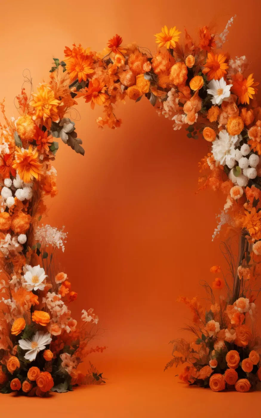 Orange Studio Floral Arch 10’X16’ Ultracloth (120 X 192 Inch) Backdrop