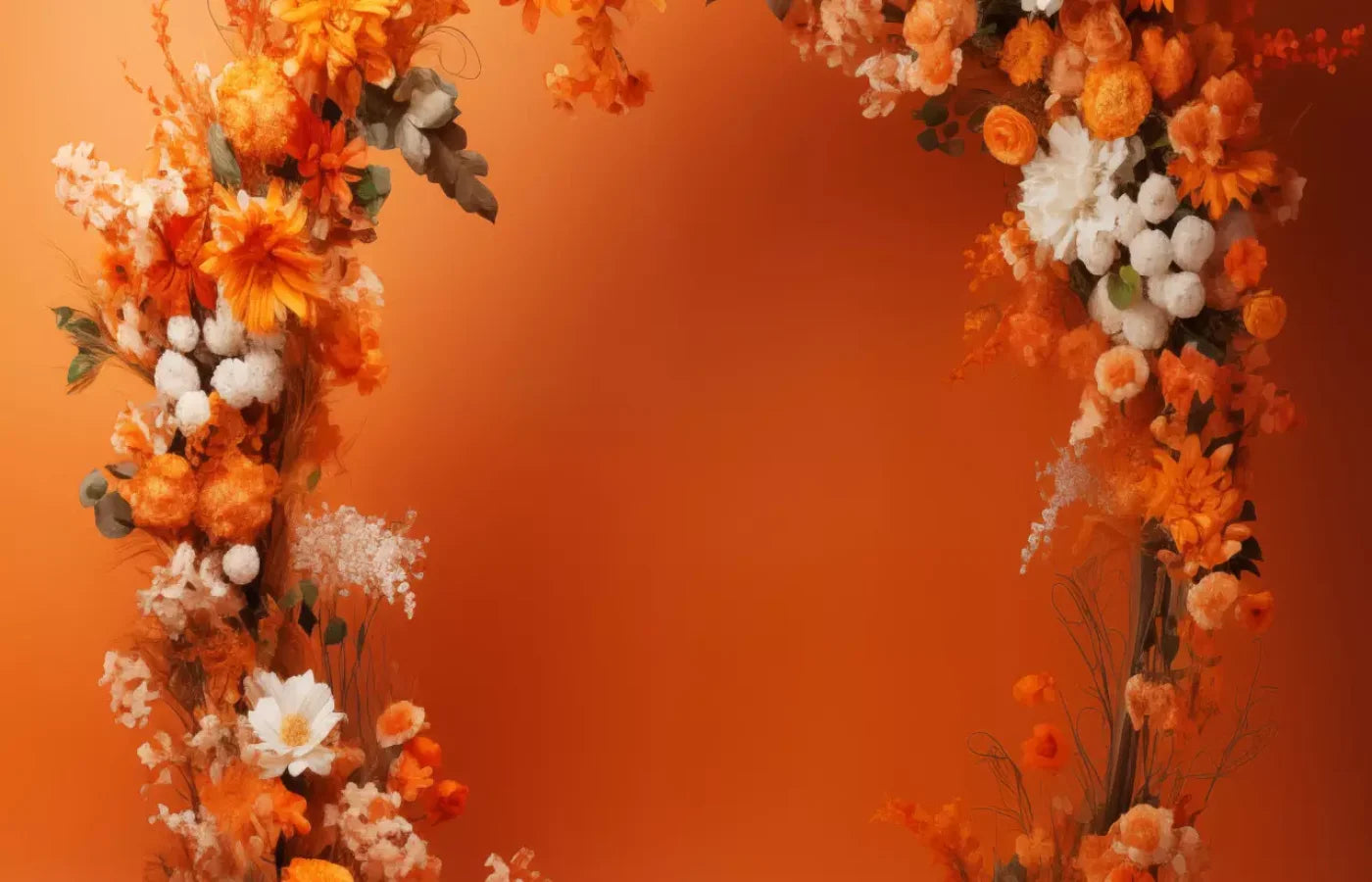 Orange Studio Floral Arch 14’X9’ Ultracloth (168 X 108 Inch) Backdrop