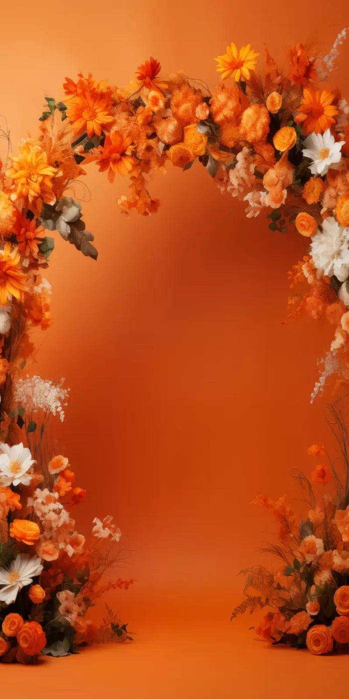 Orange Studio Floral Arch Backdrop
