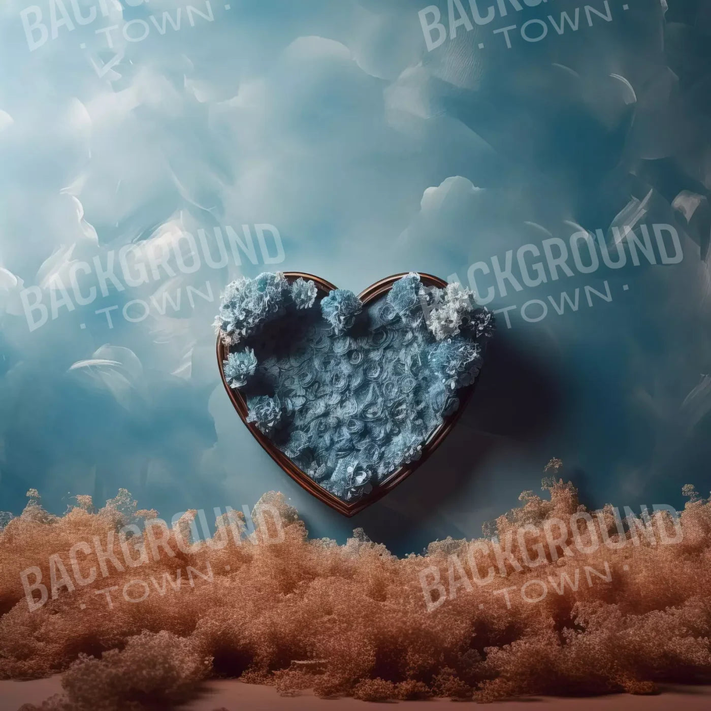 Baby Blue Heart Basket Iii 10’X10’ Ultracloth (120 X Inch) Backdrop