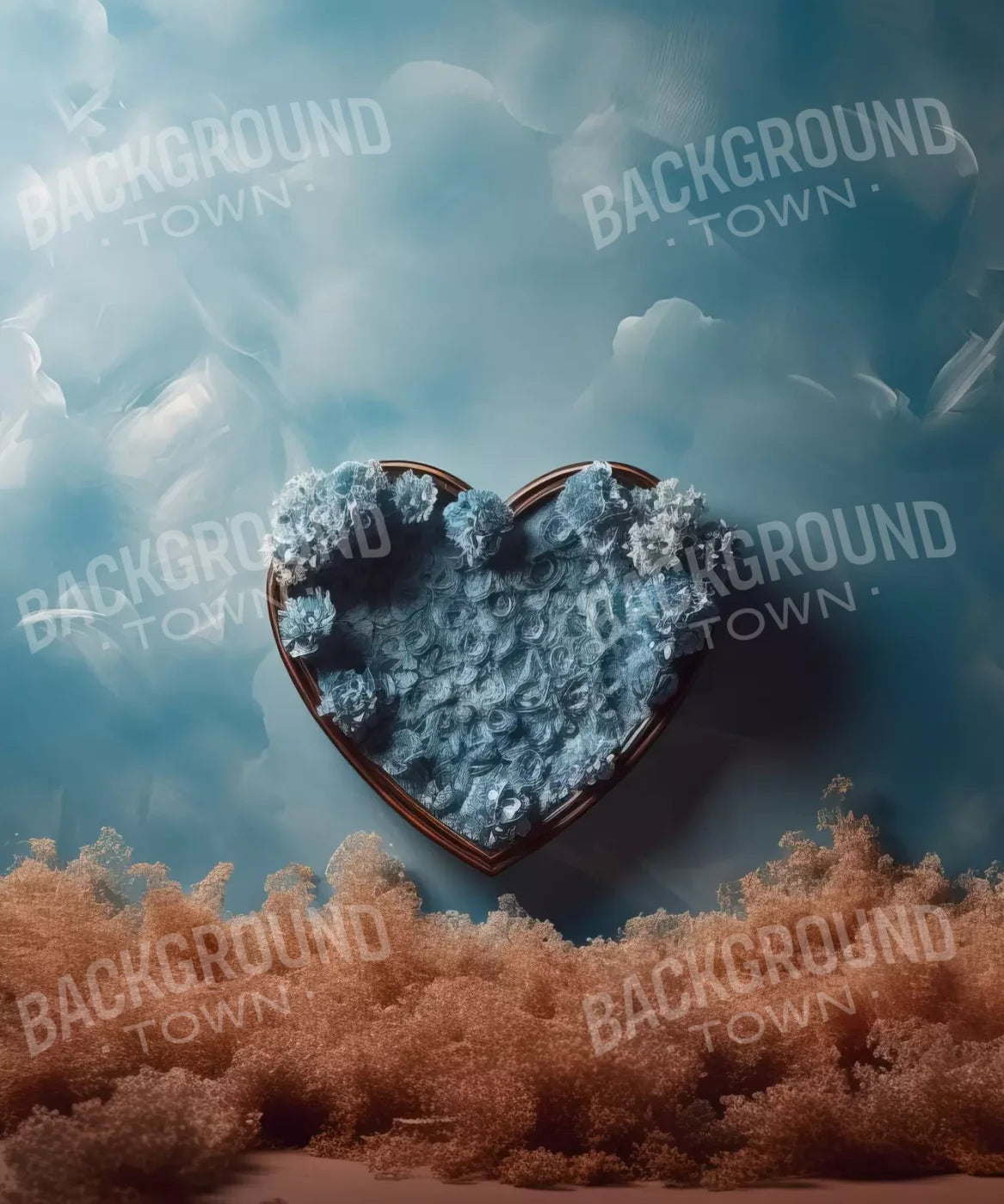 Baby Blue Heart Basket Iii 10’X12’ Ultracloth (120 X 144 Inch) Backdrop