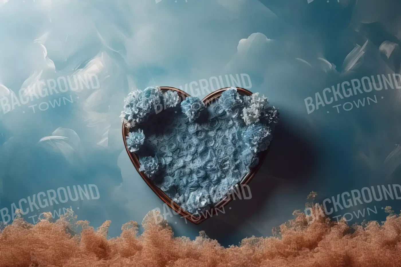 Baby Blue Heart Basket Iii 12’X8’ Ultracloth (144 X 96 Inch) Backdrop