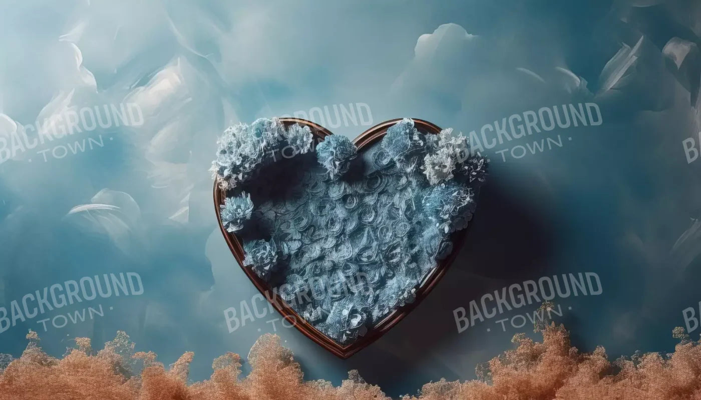 Baby Blue Heart Basket Iii 14’X8’ Ultracloth (168 X 96 Inch) Backdrop