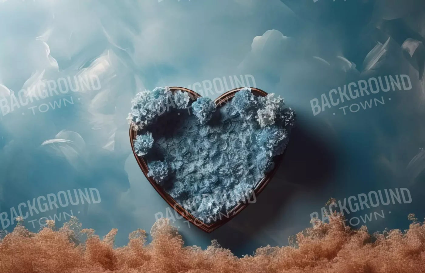 Baby Blue Heart Basket Iii 14’X9’ Ultracloth (168 X 108 Inch) Backdrop