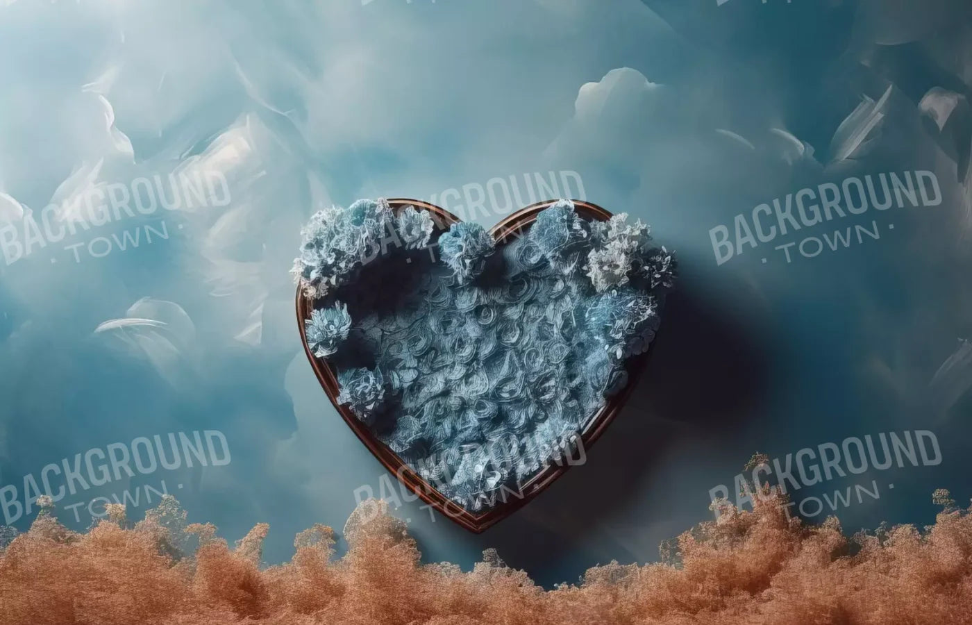Baby Blue Heart Basket Iii 14’X9’ Ultracloth (168 X 108 Inch) Backdrop