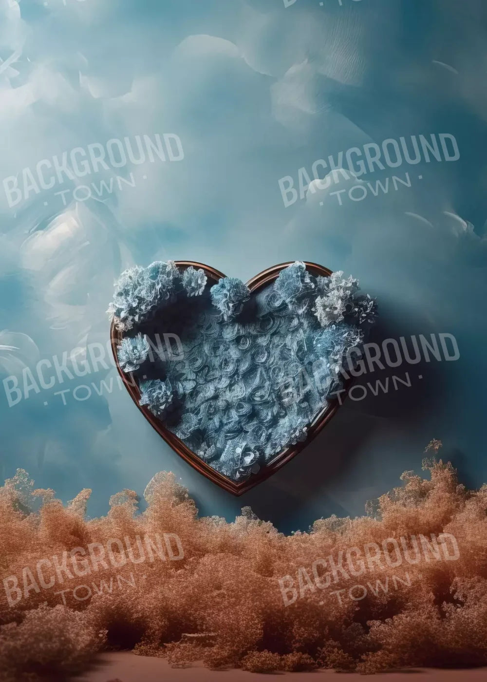 Baby Blue Heart Basket Iii 5’X7’ Ultracloth (60 X 84 Inch) Backdrop