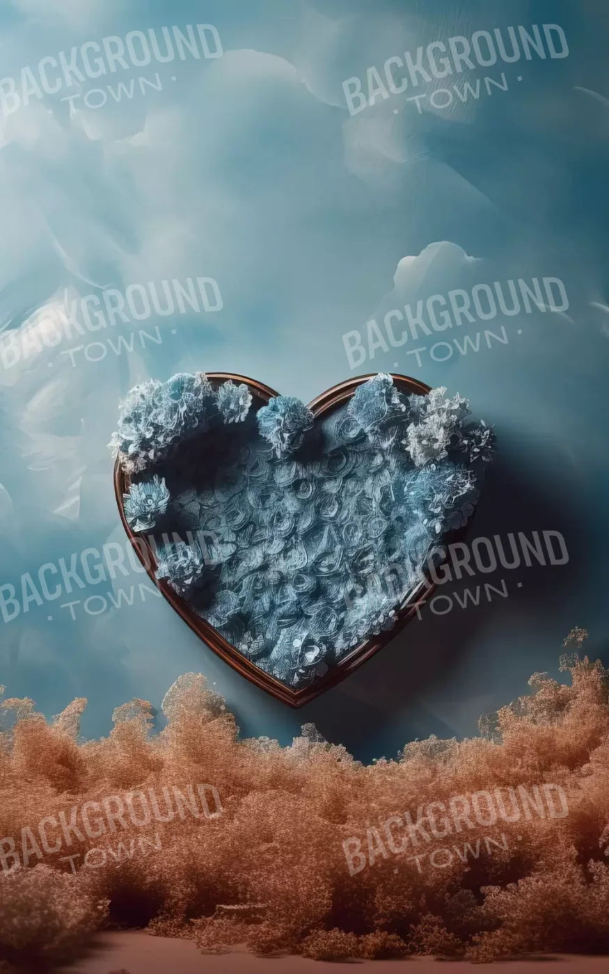 Baby Blue Heart Basket Iii 5’X8’ Ultracloth (60 X 96 Inch) Backdrop