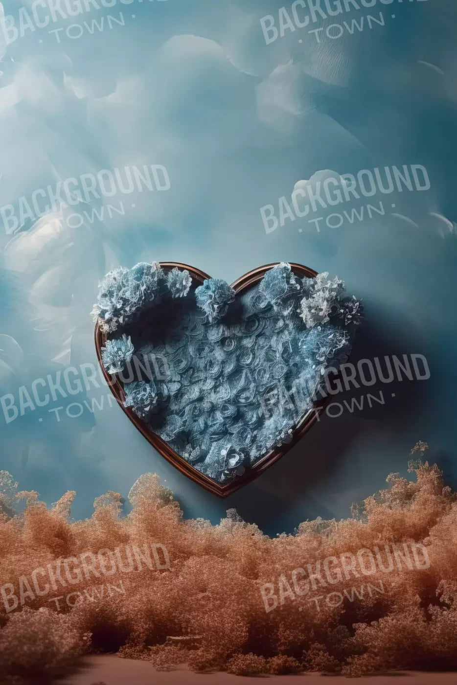 Baby Blue Heart Basket Iii 8’X12’ Ultracloth (96 X 144 Inch) Backdrop