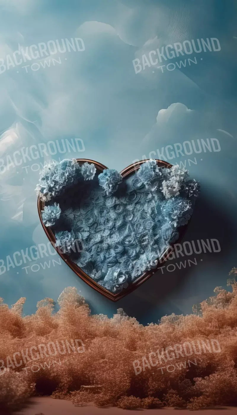 Baby Blue Heart Basket Iii 8’X14’ Ultracloth (96 X 168 Inch) Backdrop
