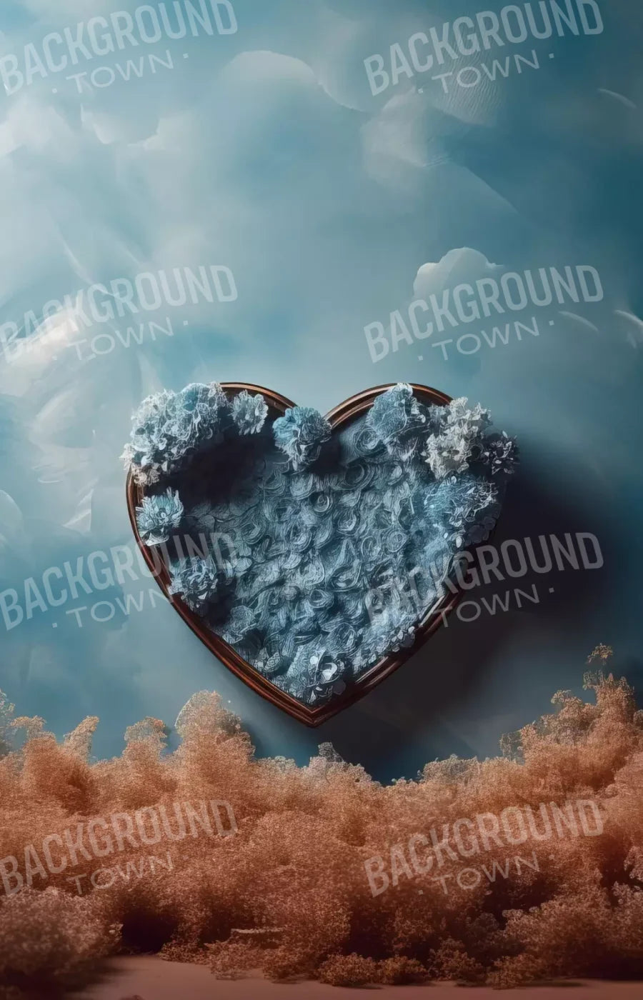 Baby Blue Heart Basket Iii 9’X14’ Ultracloth (108 X 168 Inch) Backdrop