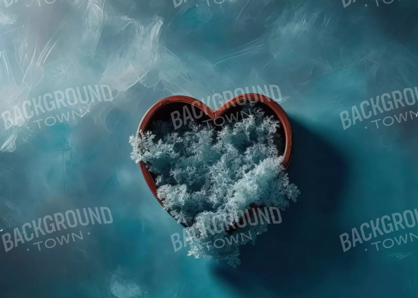 Baby Blue Heart Basket Iv 7’X5’ Ultracloth (84 X 60 Inch) Backdrop