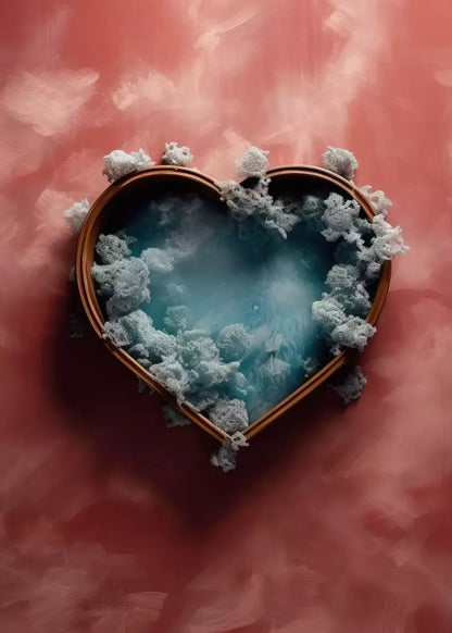 Baby Blue Heart Basket V 5’X7’ Ultracloth (60 X 84 Inch) Backdrop