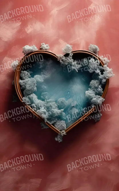 Baby Blue Heart Basket V 5’X8’ Ultracloth (60 X 96 Inch) Backdrop