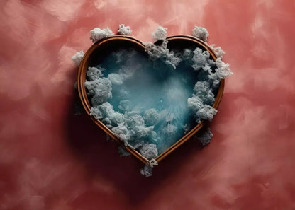 Baby Blue Heart Basket V 7’X5’ Ultracloth (84 X 60 Inch) Backdrop