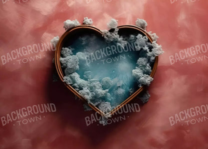 Baby Blue Heart Basket V 7’X5’ Ultracloth (84 X 60 Inch) Backdrop
