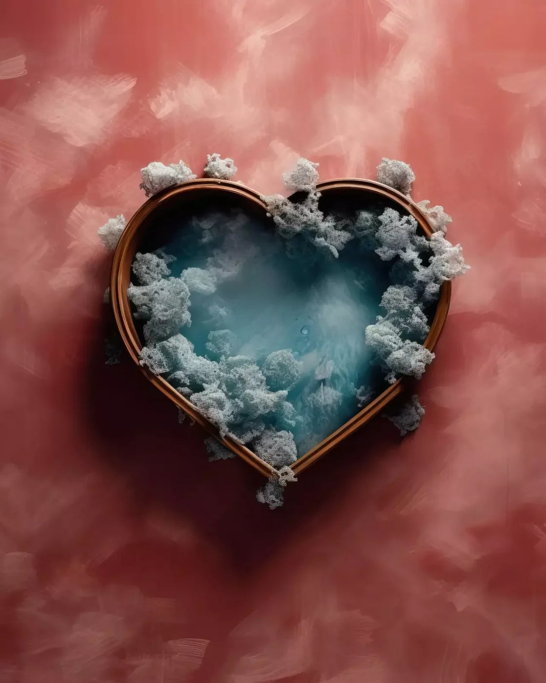 Baby Blue Heart Basket V 8’X10’ Fleece (96 X 120 Inch) Backdrop