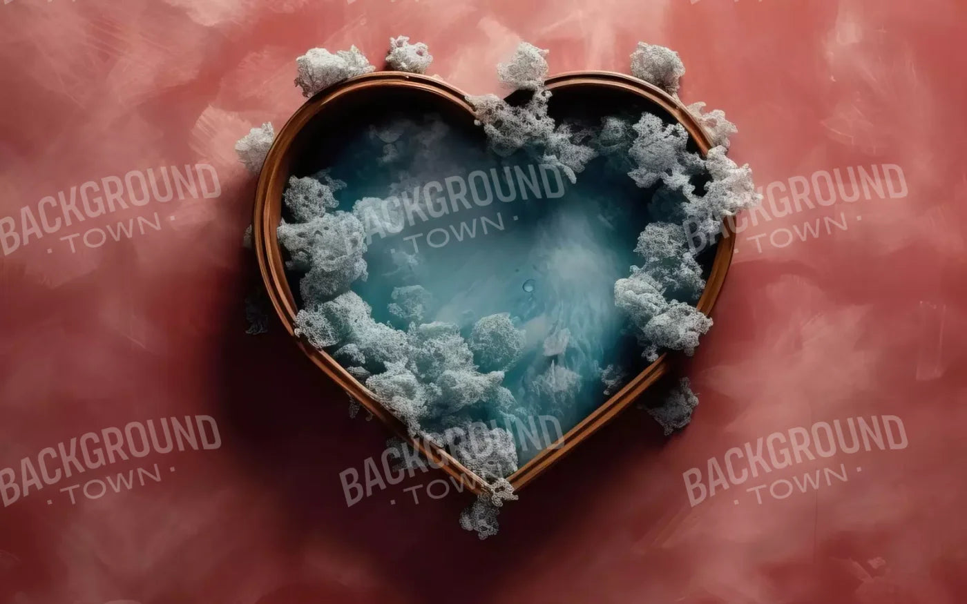 Baby Blue Heart Basket V 8’X5’ Ultracloth (96 X 60 Inch) Backdrop