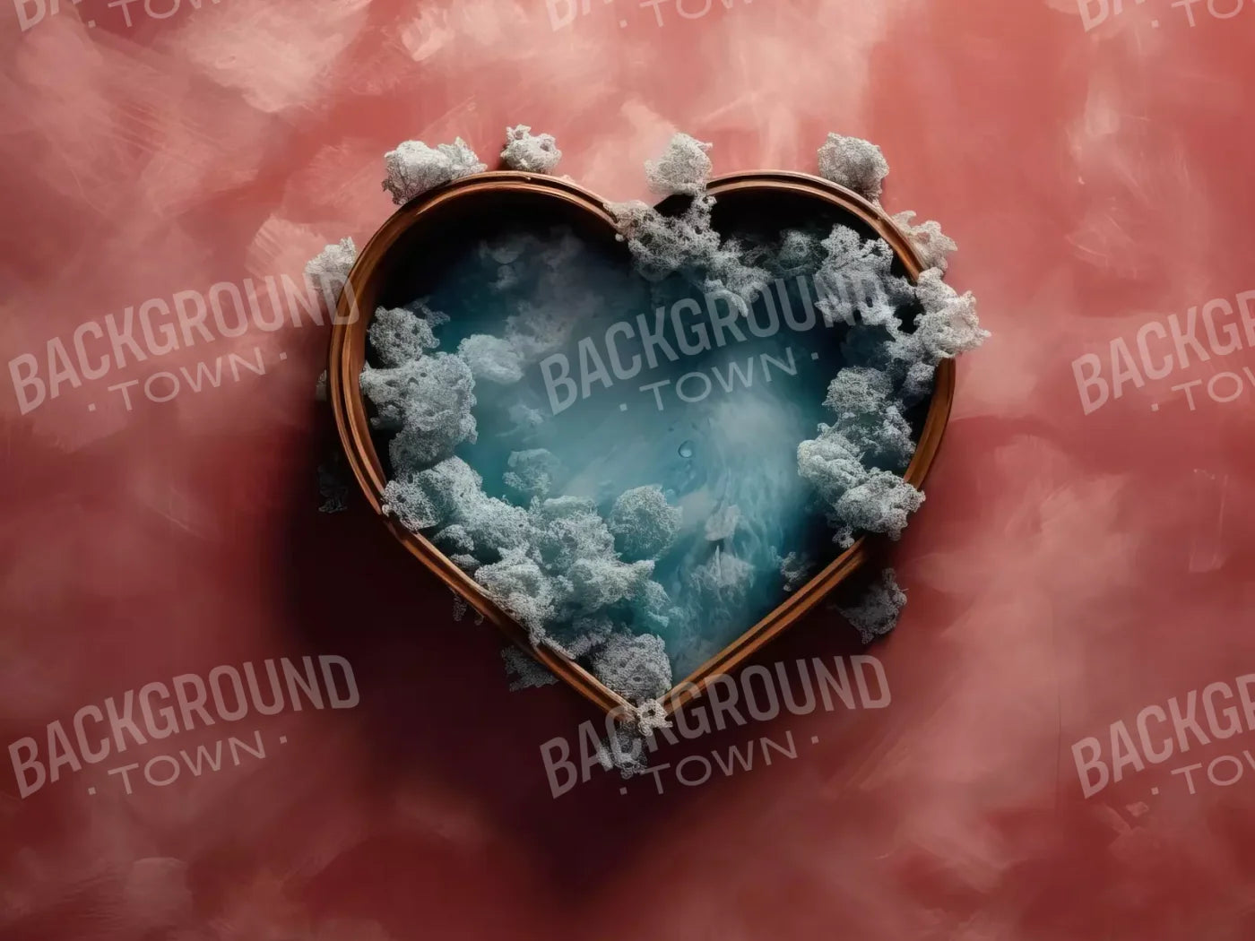 Baby Blue Heart Basket V 8’X6’ Fleece (96 X 72 Inch) Backdrop