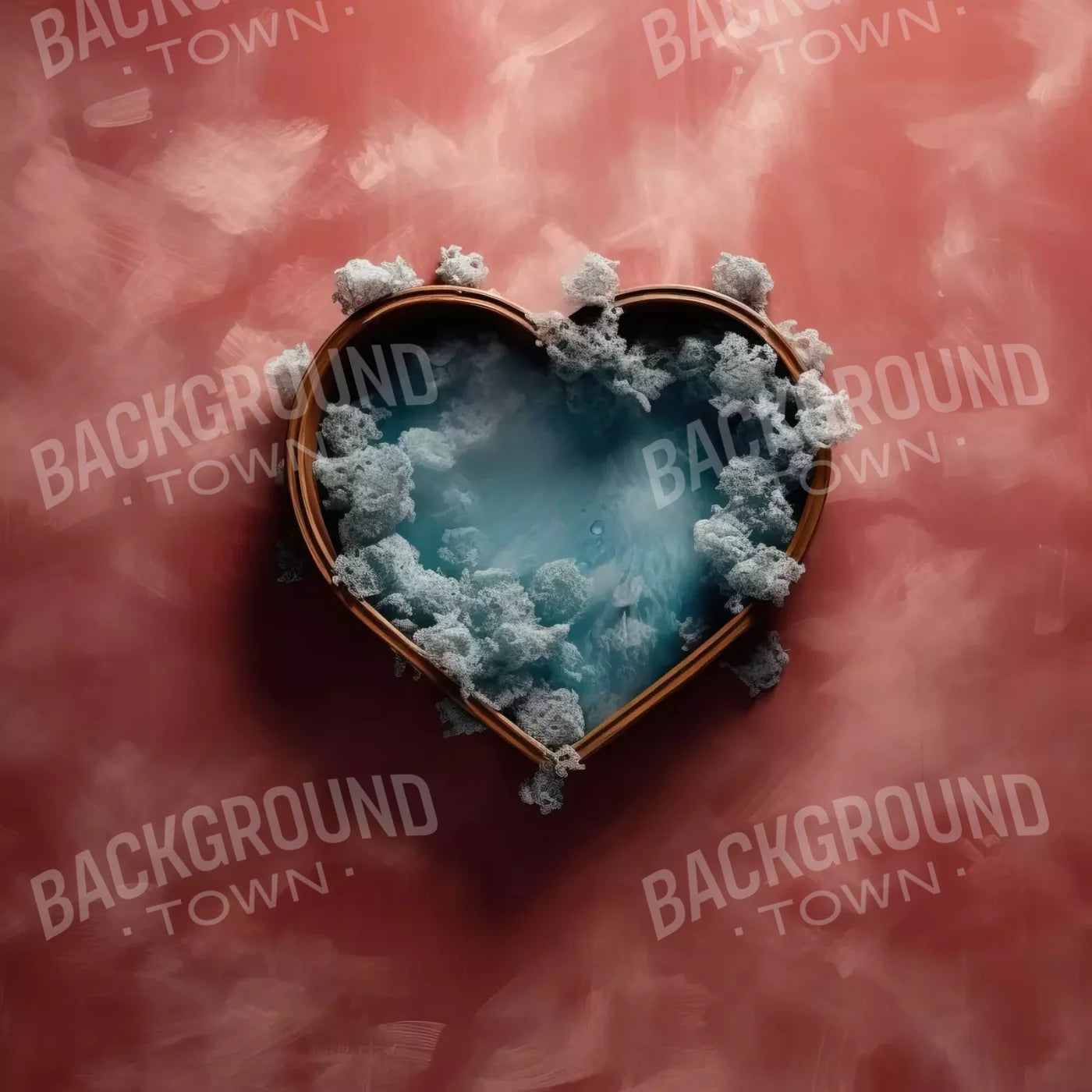 Baby Blue Heart Basket V 8’X8’ Fleece (96 X Inch) Backdrop