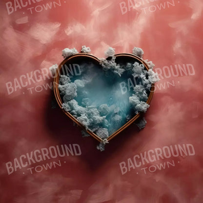 Baby Blue Heart Basket V 8’X8’ Fleece (96 X Inch) Backdrop