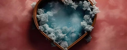 Baby Blue Heart Basket V 20’X8’ Ultracloth (240 X 96 Inch) Backdrop