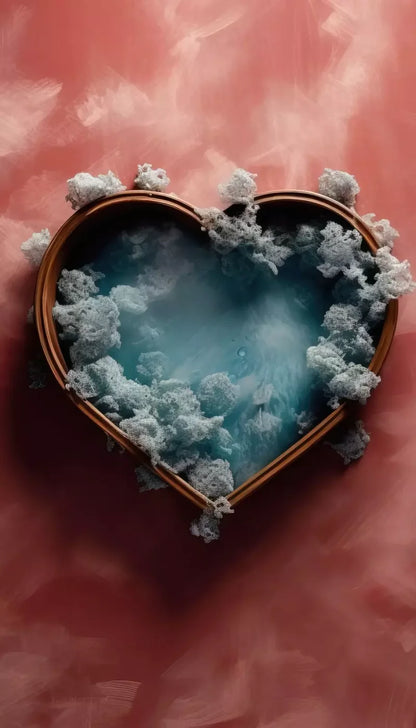 Baby Blue Heart Basket V 8’X14’ Ultracloth (96 X 168 Inch) Backdrop