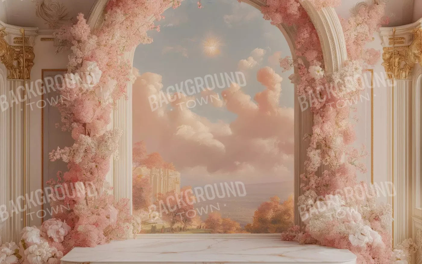 Baby Pink Archway 8’X5’ Ultracloth (96 X 60 Inch) Backdrop