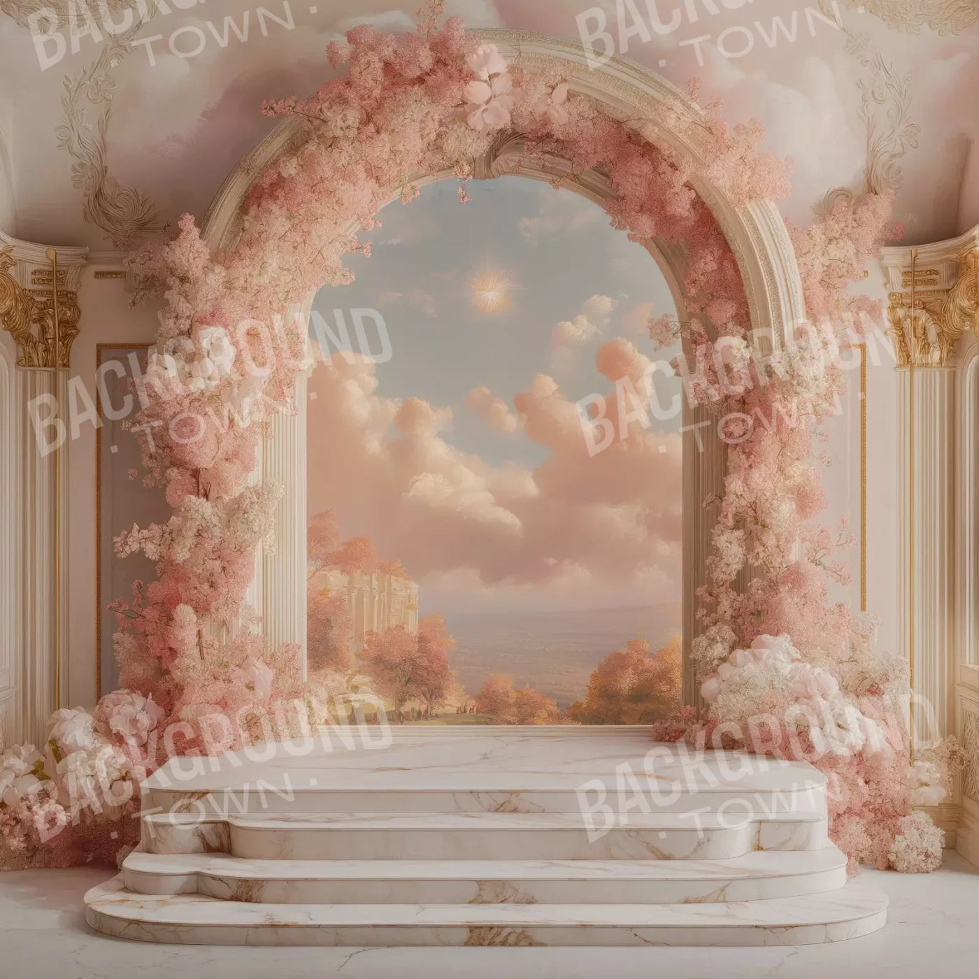 Baby Pink Archway 8’X8’ Fleece (96 X Inch) Backdrop
