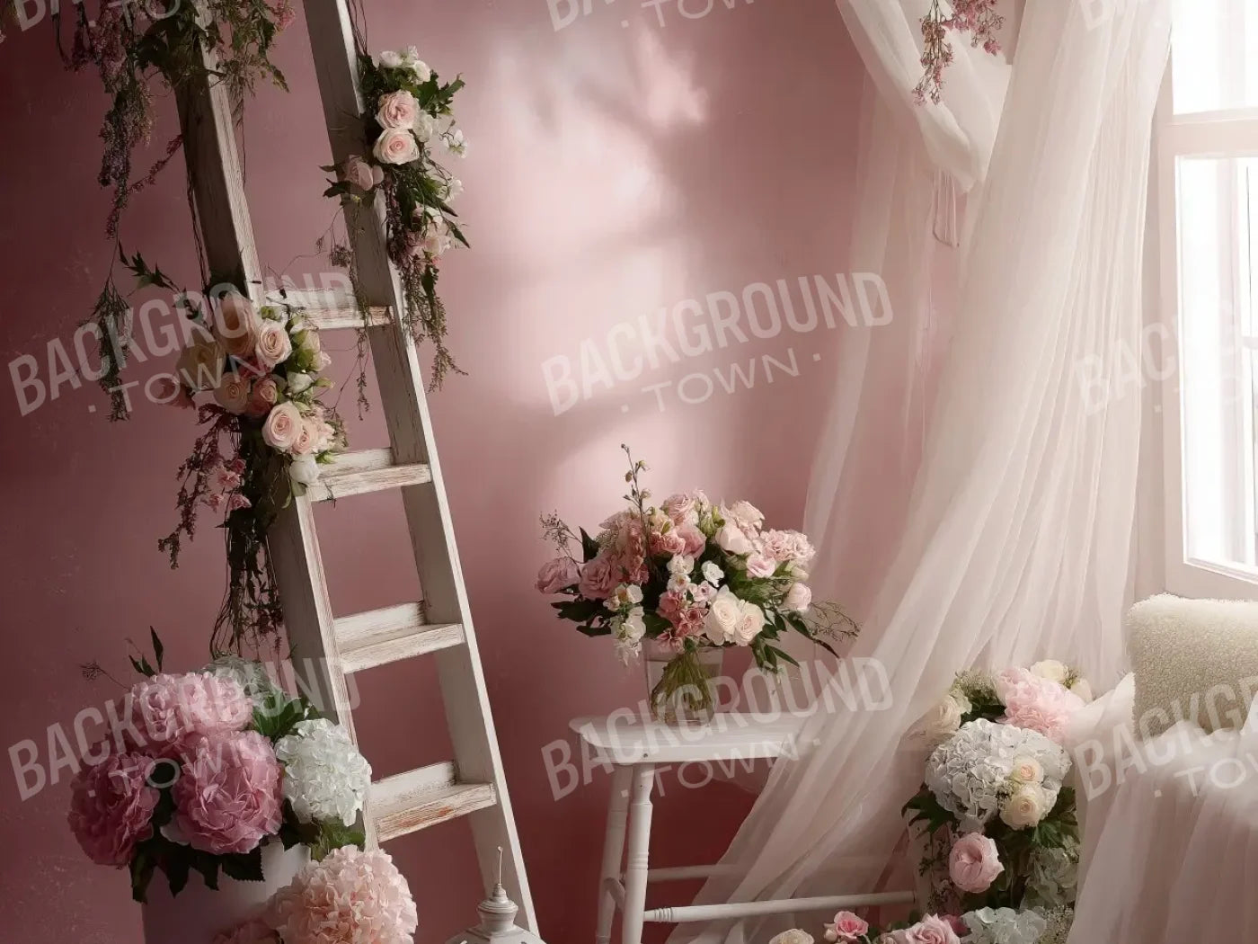 Baby Pink Room 6’8x5’ Fleece (80 x 60 inch) Backdrop