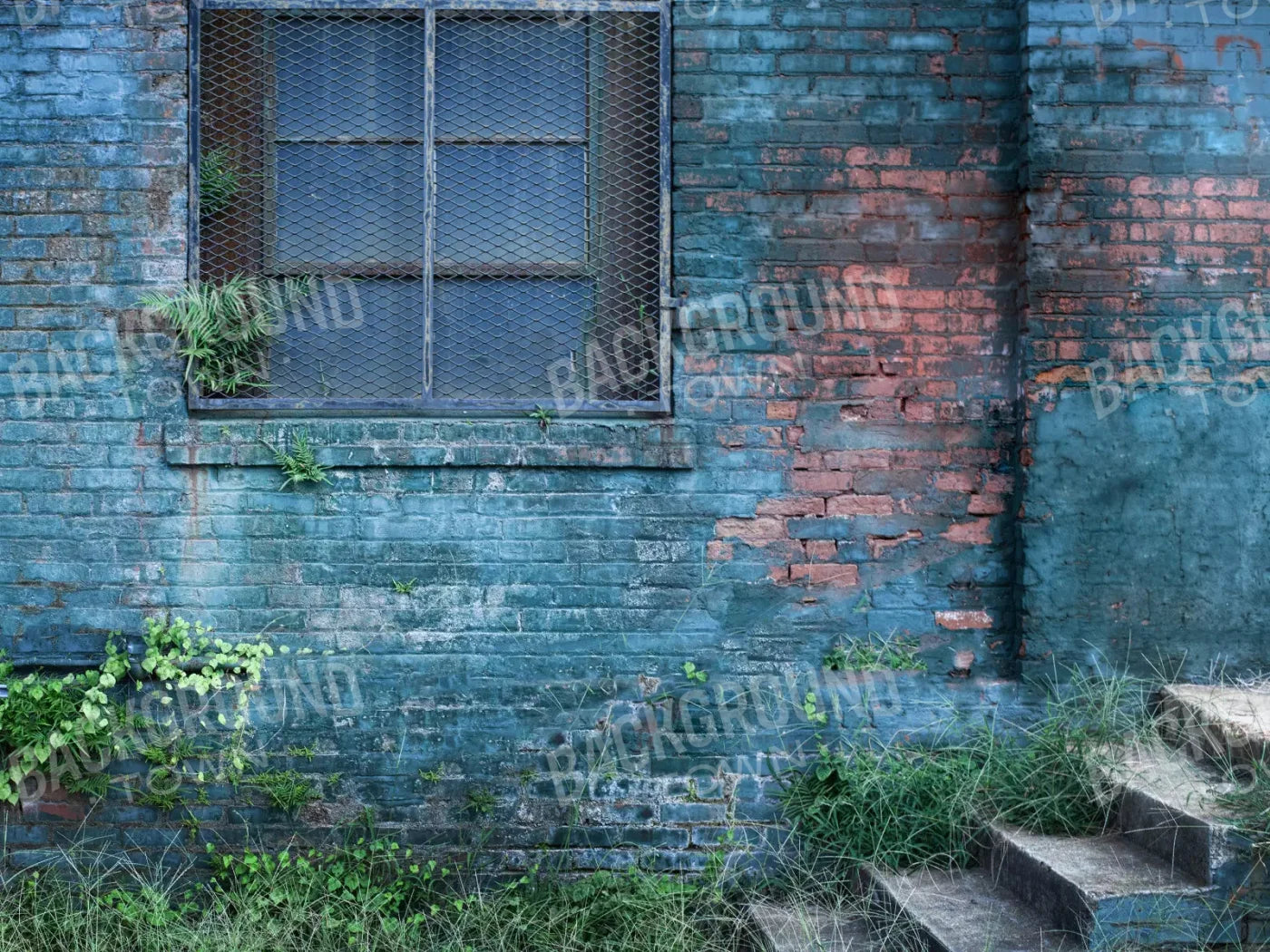 Back Alley Blue 10X8 Fleece ( 120 X 96 Inch ) Backdrop