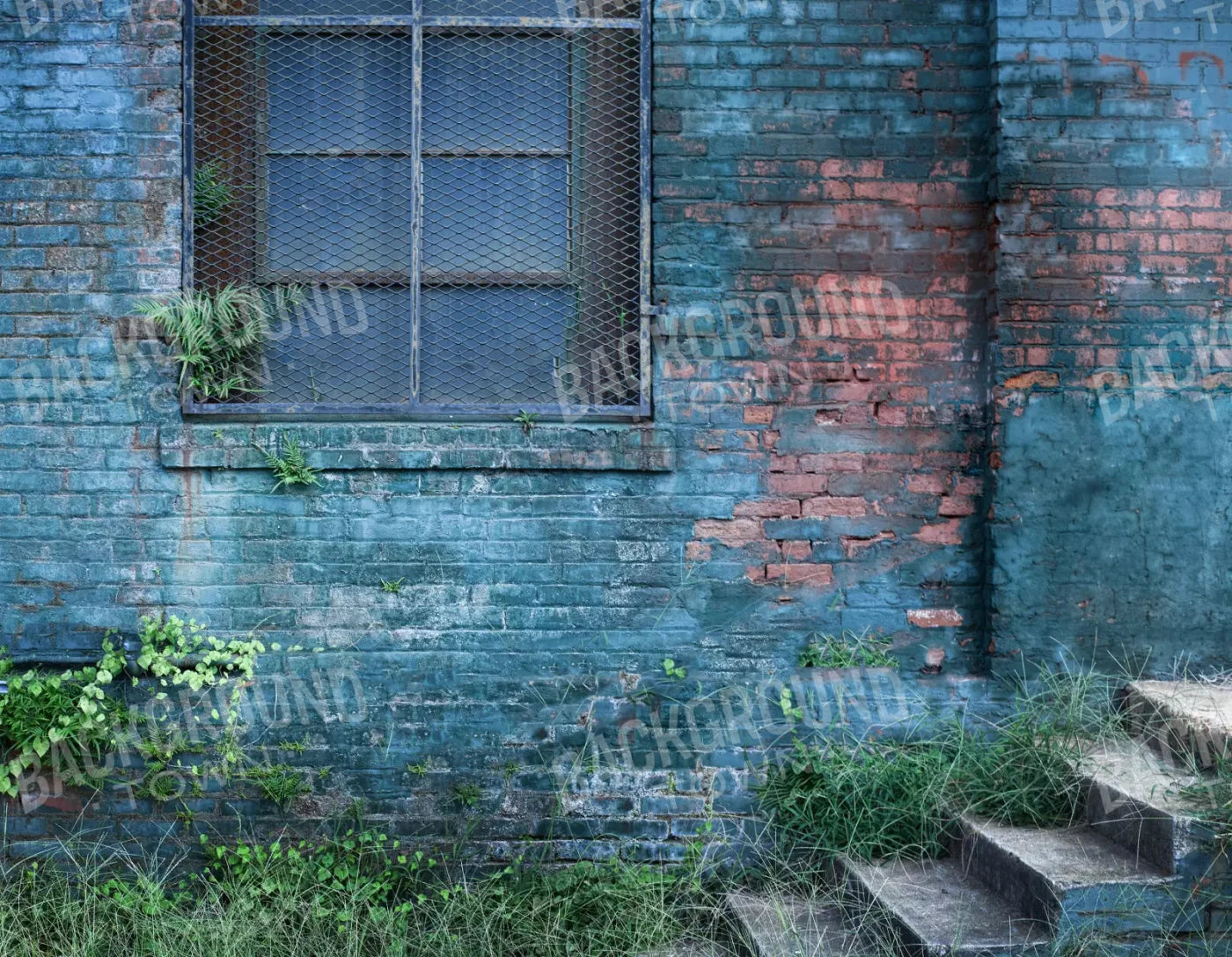 Back Alley Blue 8X6 Fleece ( 96 X 72 Inch ) Backdrop