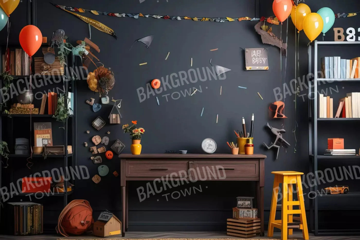 Back To School 8X5 Ultracloth ( 96 X 60 Inch ) Backdrop