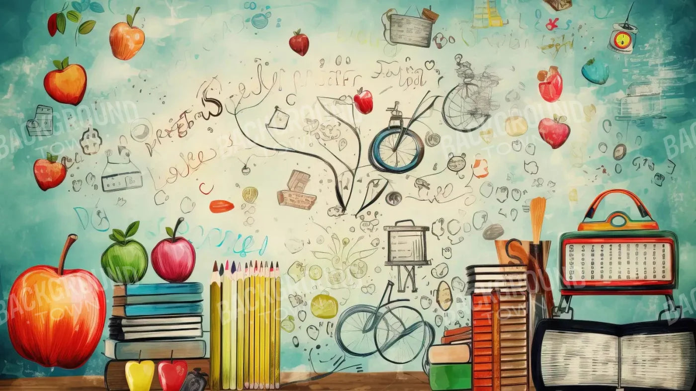Back To School Day 14X8 Ultracloth ( 168 X 96 Inch ) Backdrop
