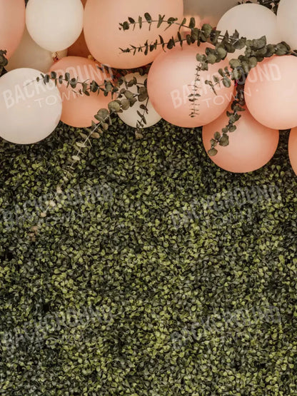 Balloon Party Coral 8X10 Fleece ( 96 X 120 Inch ) Backdrop