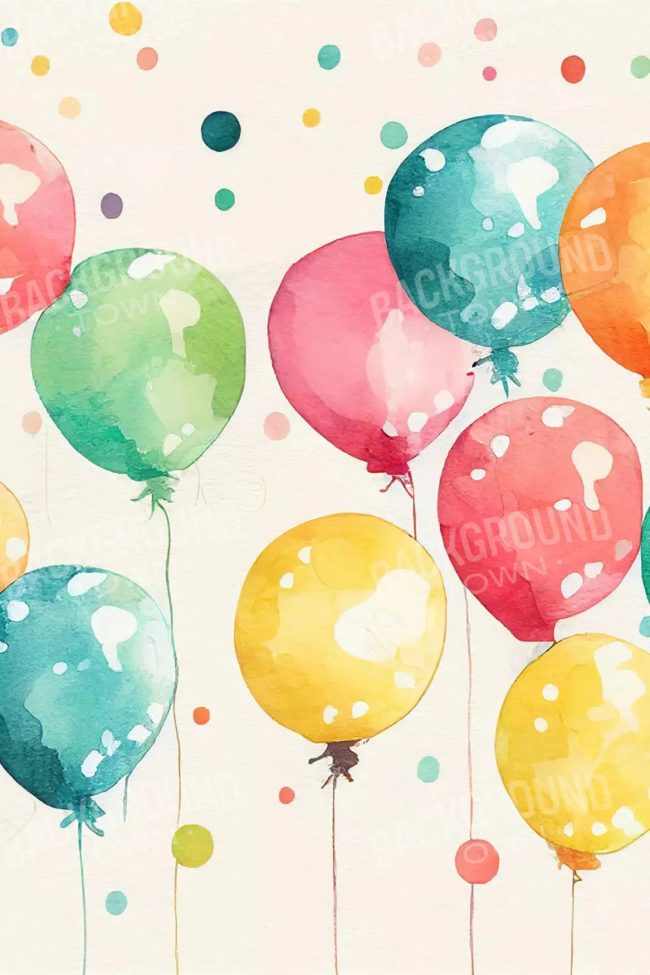 Balloon Wall Vintage 5X8 Ultracloth ( 60 X 96 Inch ) Backdrop