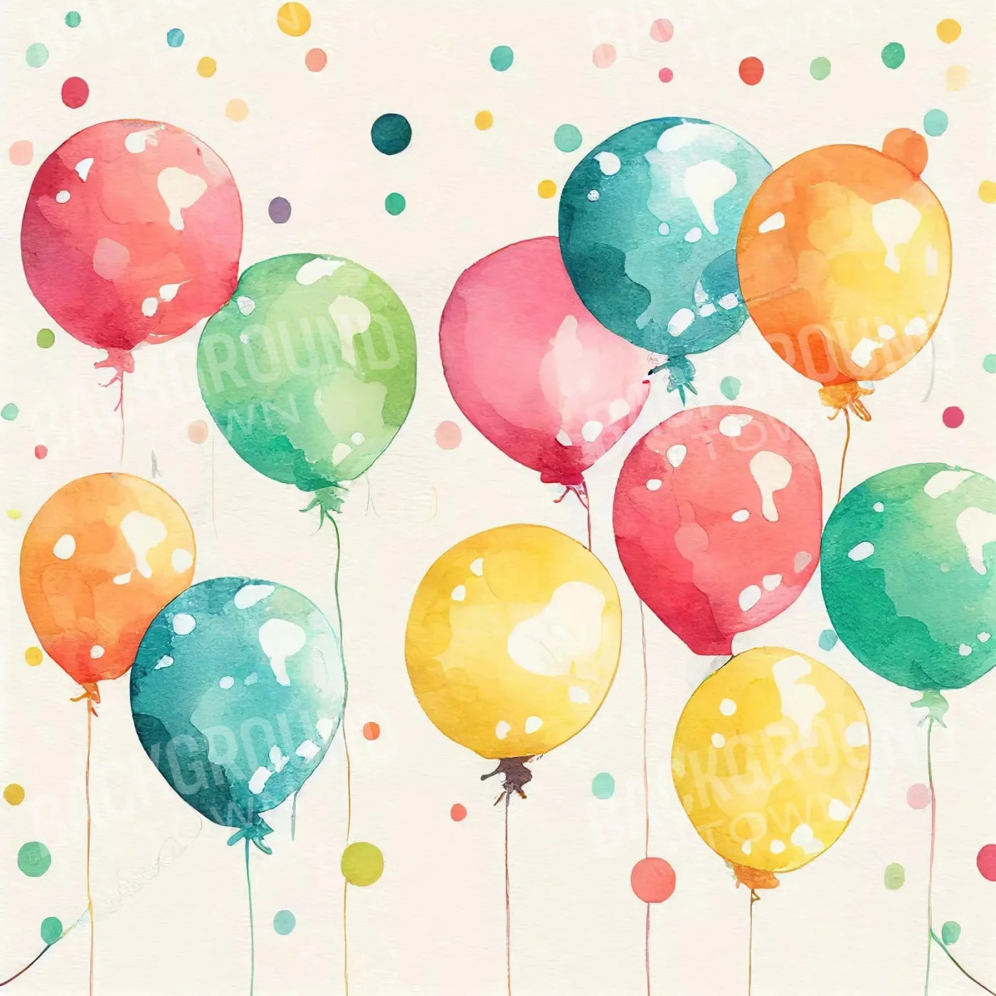 Balloon Wall Vintage 8X8 Fleece ( 96 X Inch ) Backdrop