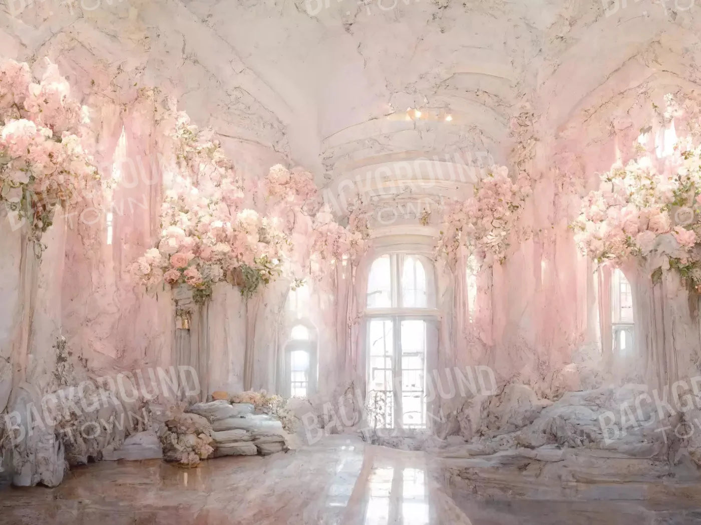 Ballroom In Pink 3 10X8 Fleece ( 120 X 96 Inch ) Backdrop