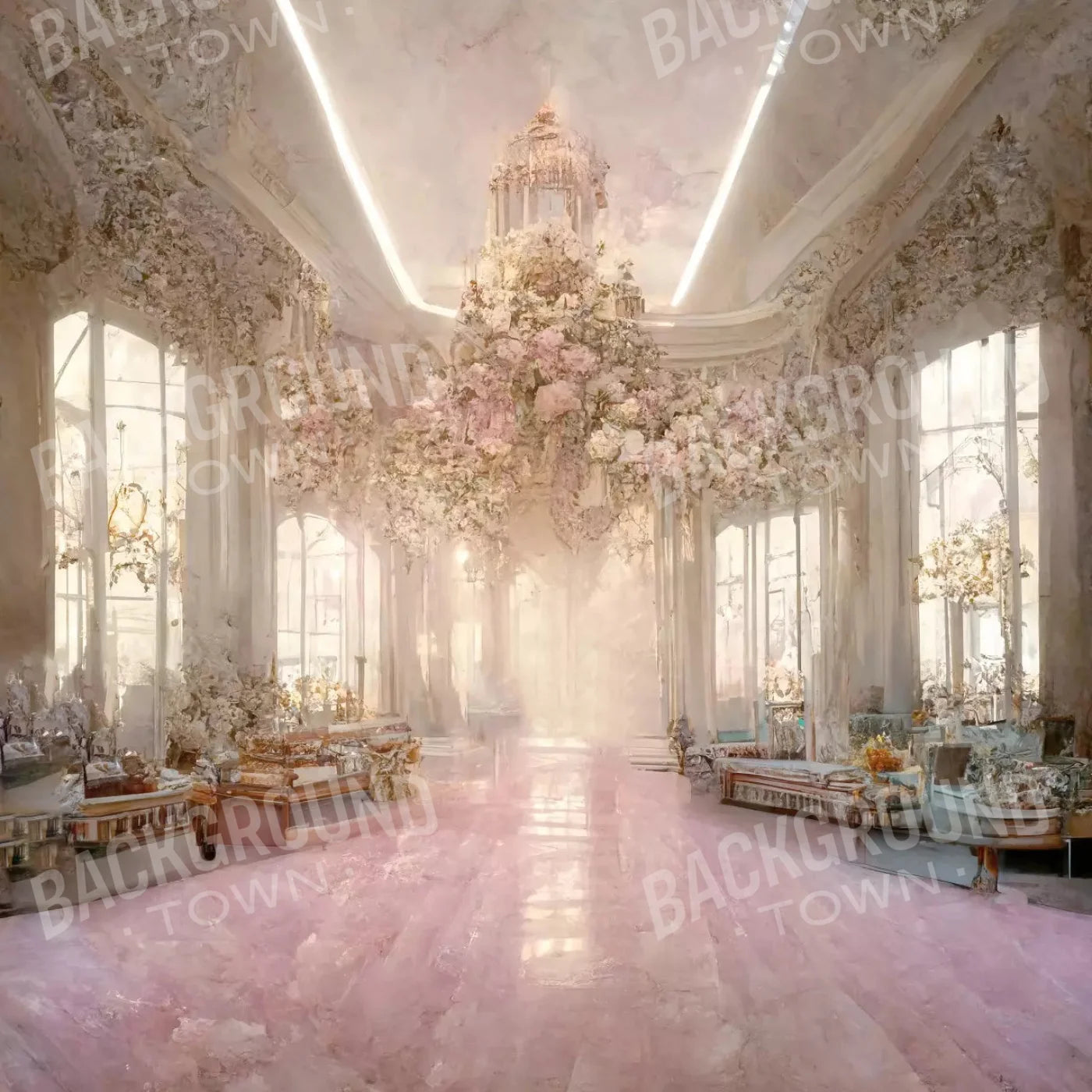 Ballroom In Pink 4 10X10 Ultracloth ( 120 X Inch ) Backdrop