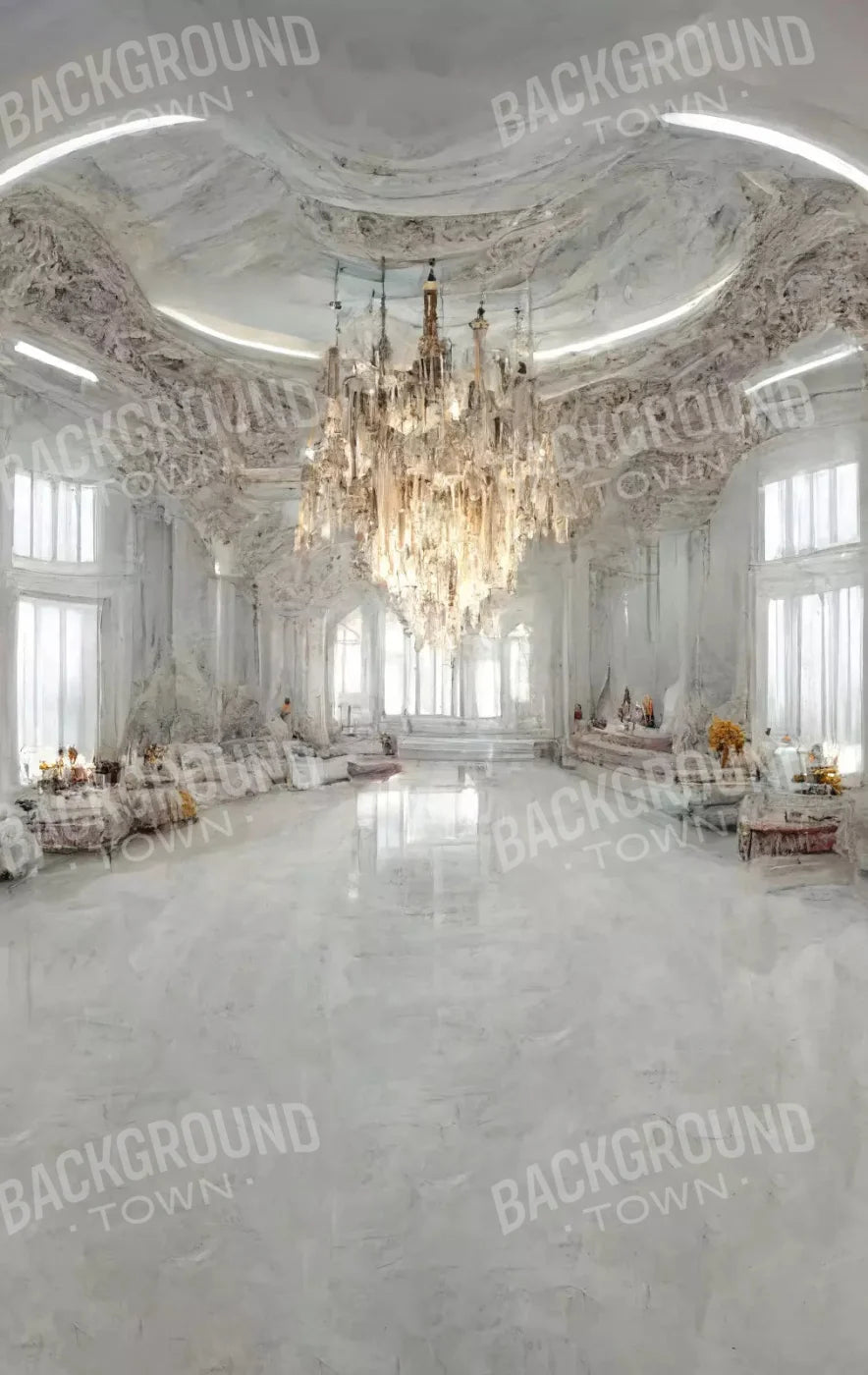 Ballroom In White 10X16 Ultracloth ( 120 X 192 Inch ) Backdrop