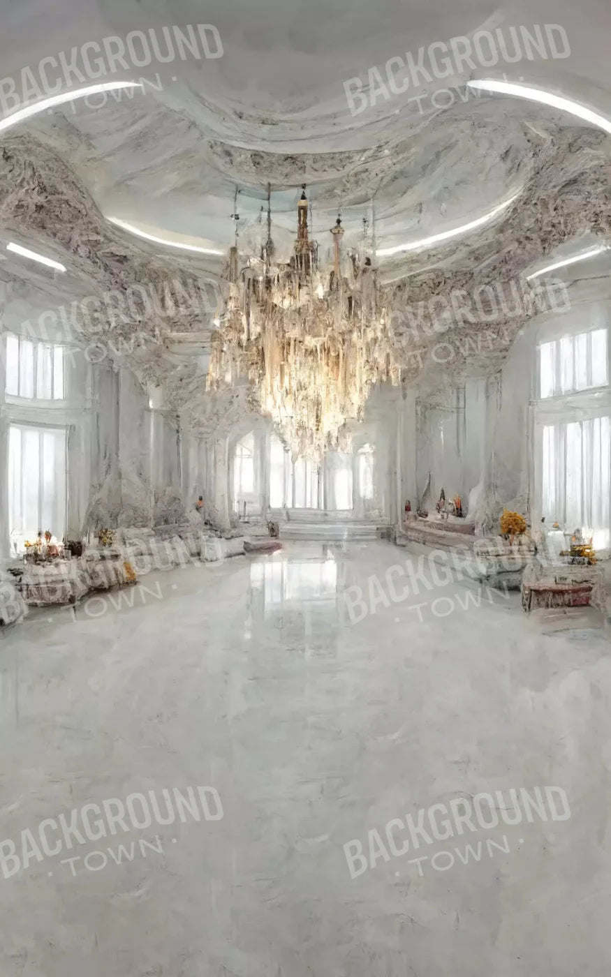 Ballroom In White 9X14 Ultracloth ( 108 X 168 Inch ) Backdrop