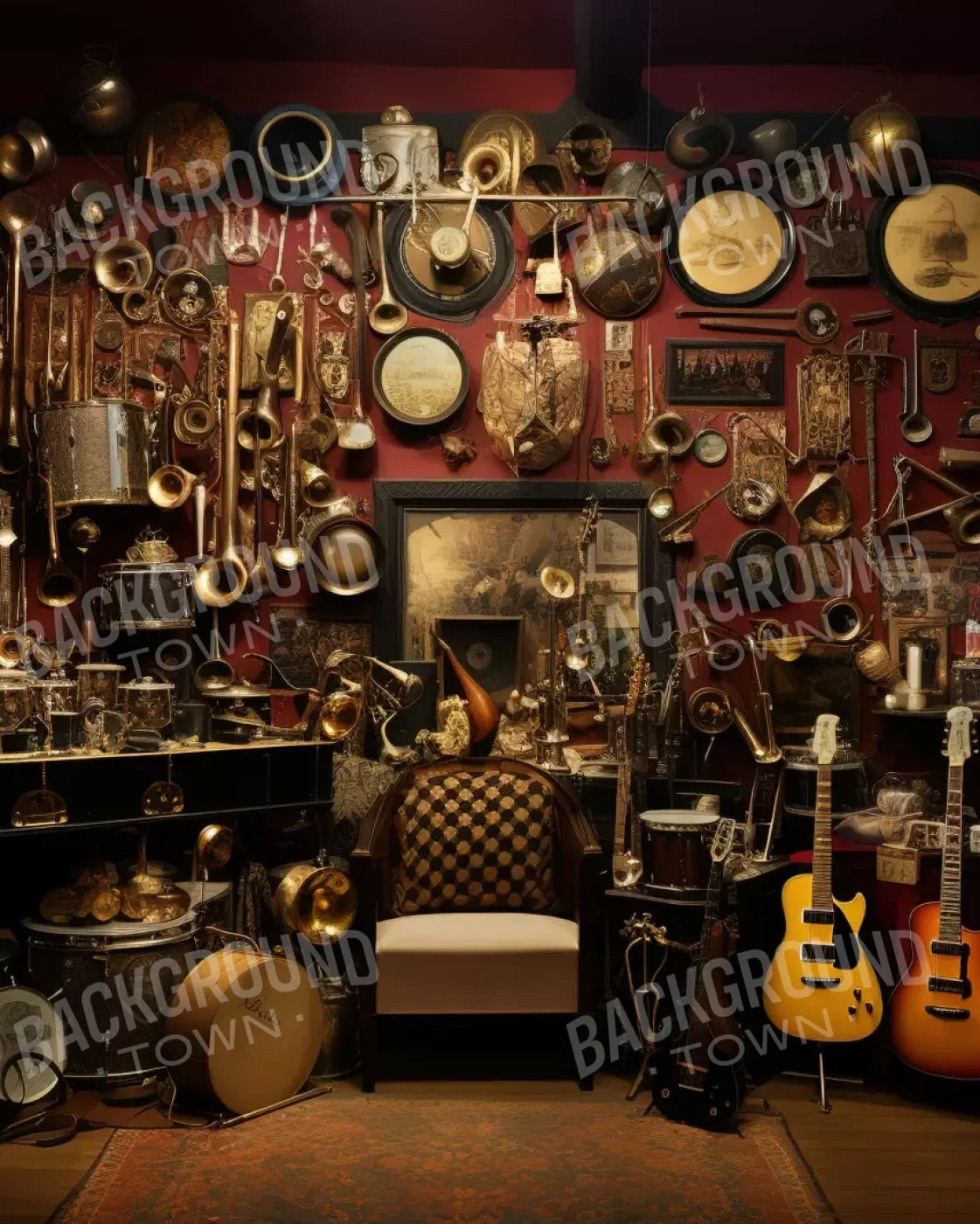 Band Room I 4’X5’ Rubbermat Floor (48 X 60 Inch) Backdrop