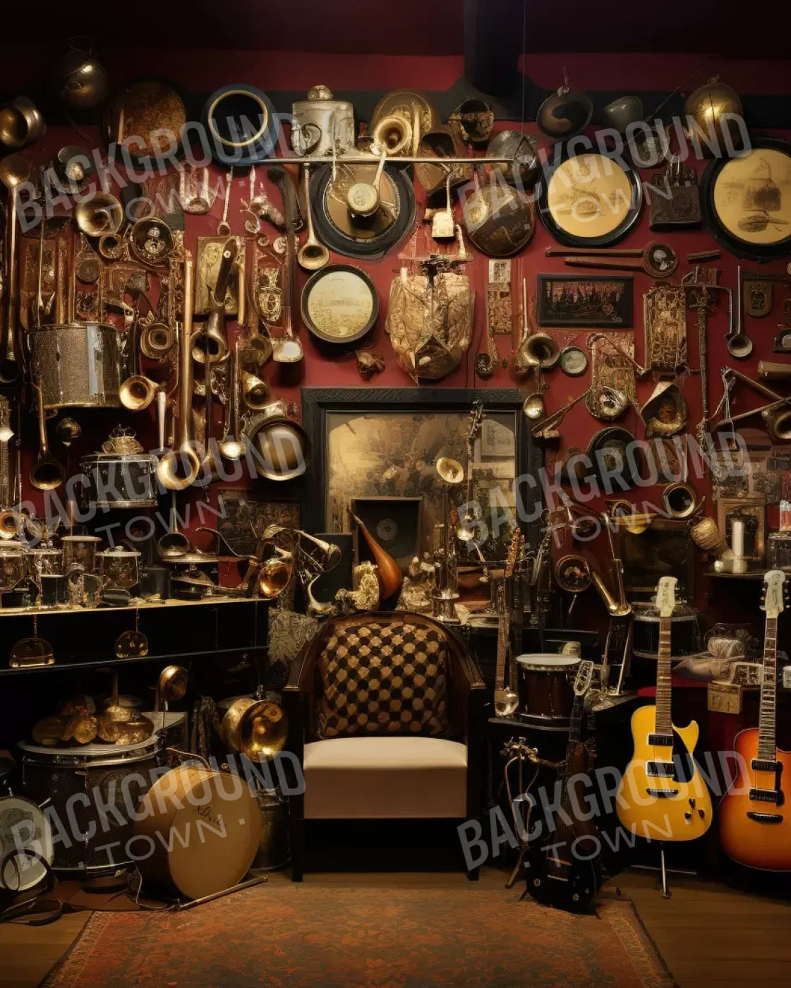 Band Room I 8’X10’ Fleece (96 X 120 Inch) Backdrop