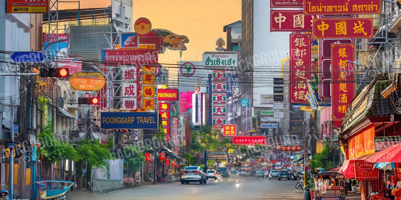 Bangkok Street 20’x10’ UltraCloth (240 x 120 inch) Backdrop