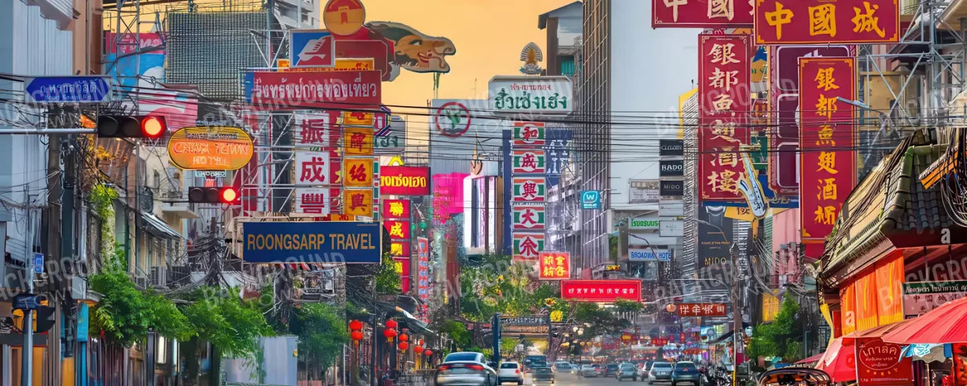 Bangkok Street 20’x8’ UltraCloth (240 x 96 inch) Backdrop