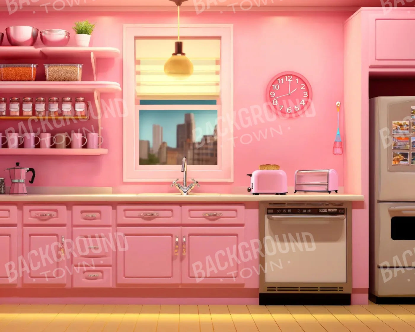 Barbie Kitchen 10’x8’ Fleece (120 x 96 inch) Backdrop