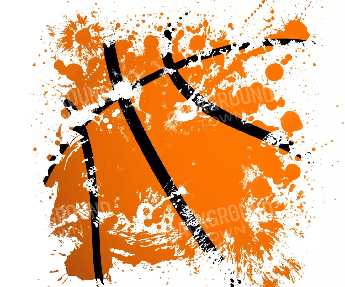 Basketball Splatter 5X42 Fleece ( 60 X 50 Inch ) Backdrop
